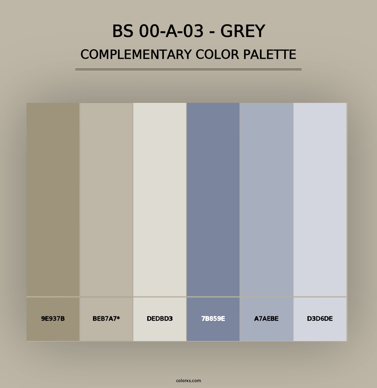 BS 00-A-03 - Grey - Complementary Color Palette