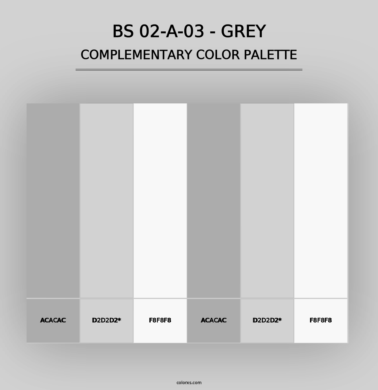 BS 02-A-03 - Grey - Complementary Color Palette