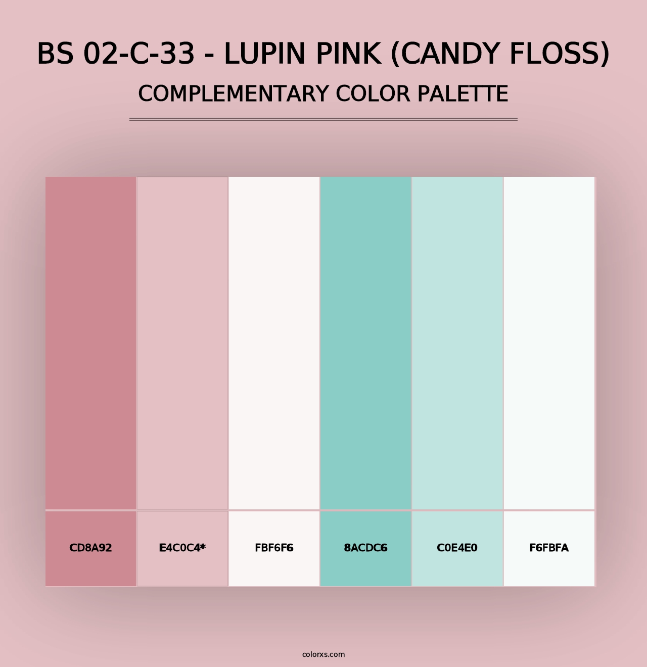 BS 02-C-33 - Lupin Pink (Candy Floss) - Complementary Color Palette