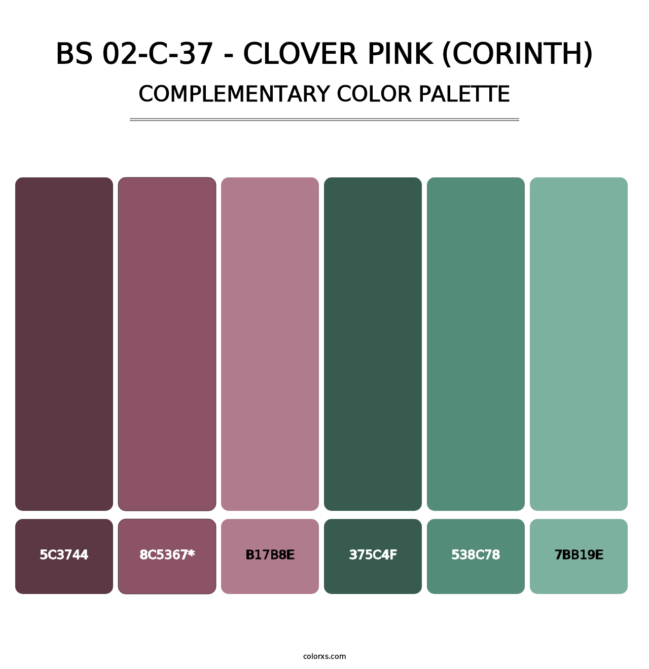 BS 02-C-37 - Clover Pink (Corinth) - Complementary Color Palette