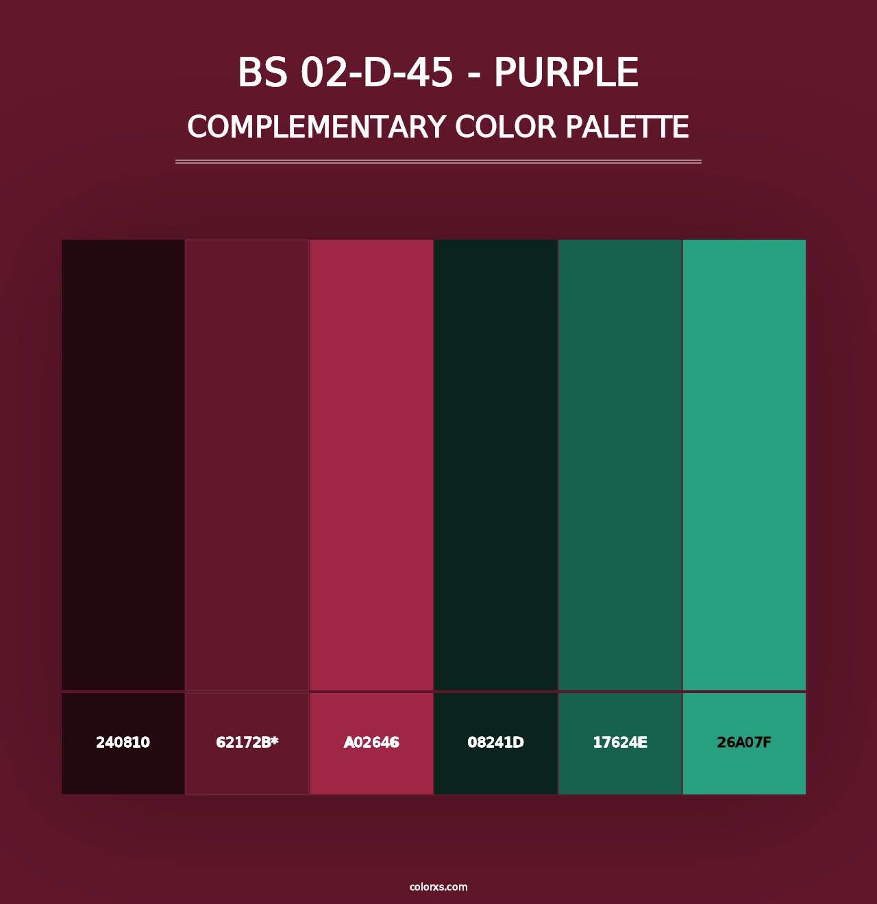 BS 02-D-45 - Purple - Complementary Color Palette