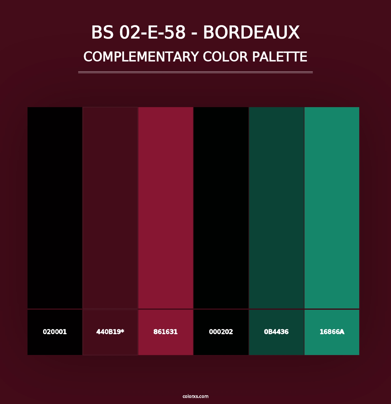 BS 02-E-58 - Bordeaux - Complementary Color Palette