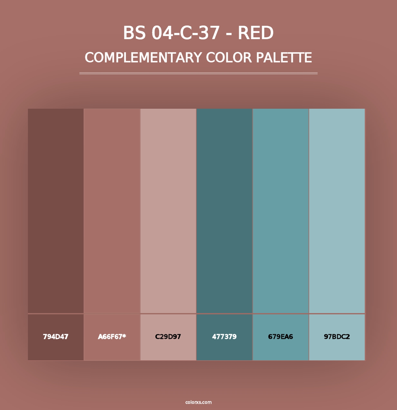 BS 04-C-37 - Red - Complementary Color Palette