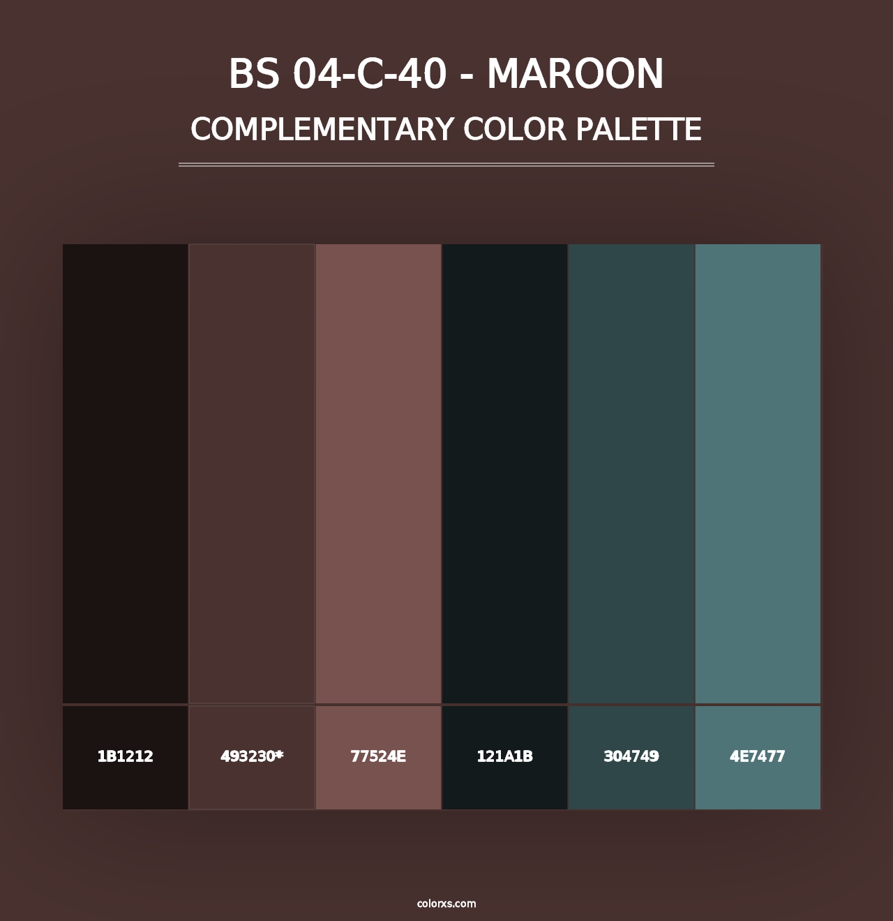 BS 04-C-40 - Maroon - Complementary Color Palette