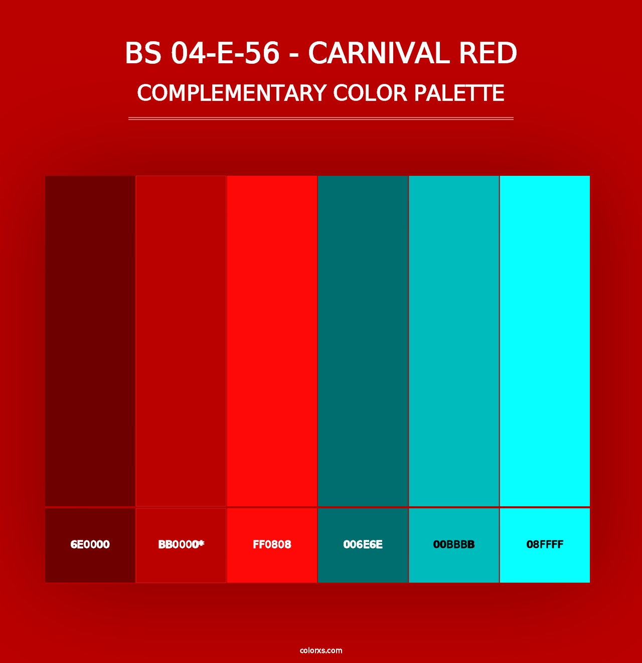 BS 04-E-56 - Carnival Red - Complementary Color Palette