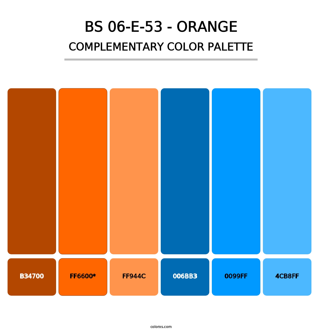 BS 06-E-53 - Orange - Complementary Color Palette