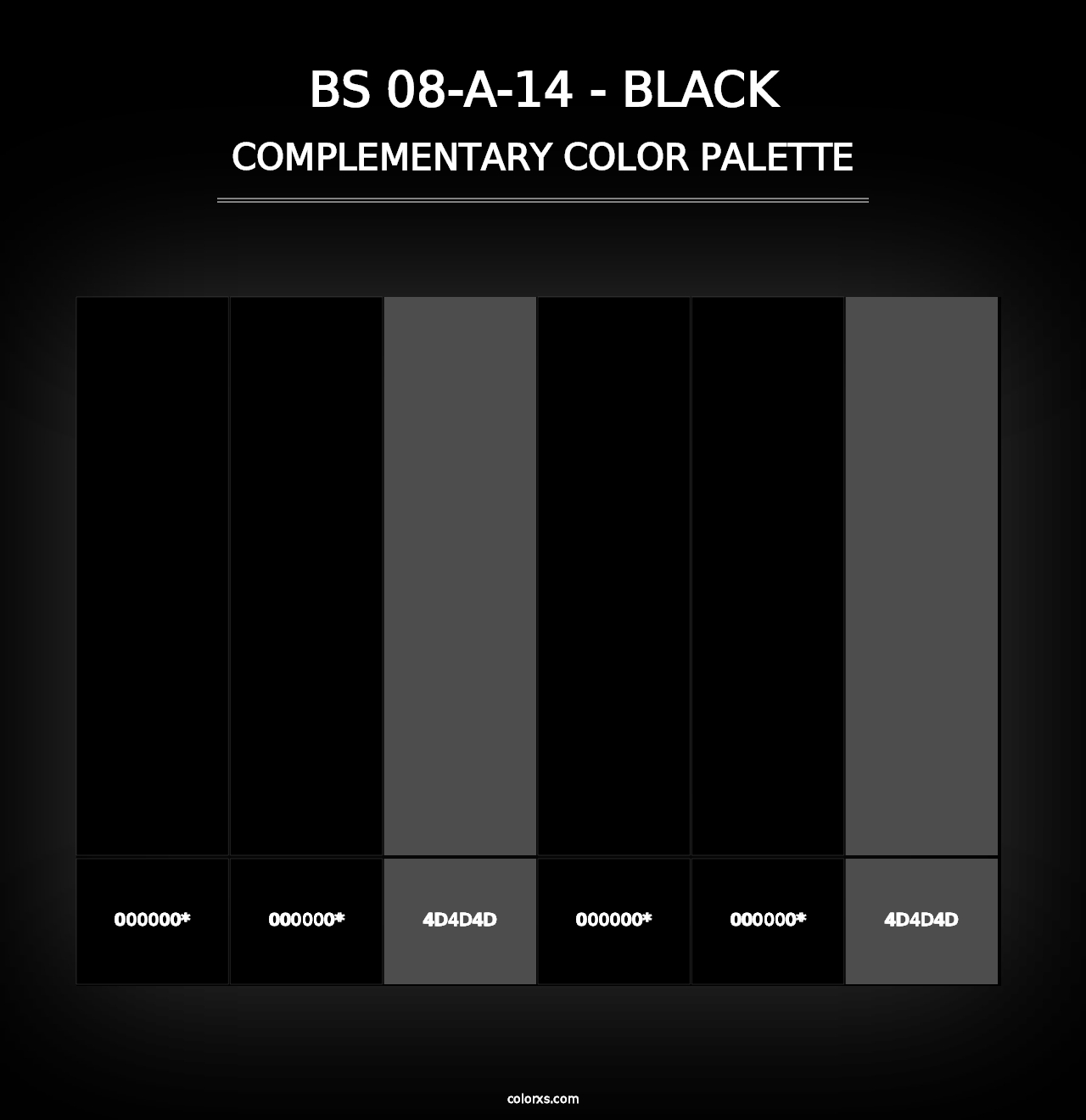 BS 08-A-14 - Black - Complementary Color Palette