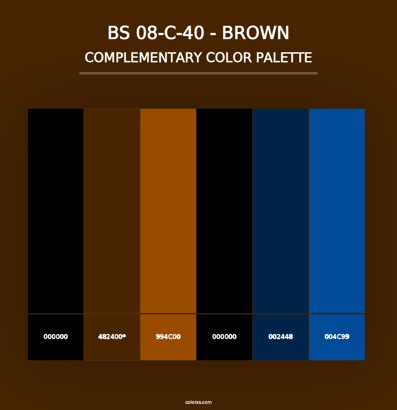 BS 08-C-40 - Brown - Complementary Color Palette