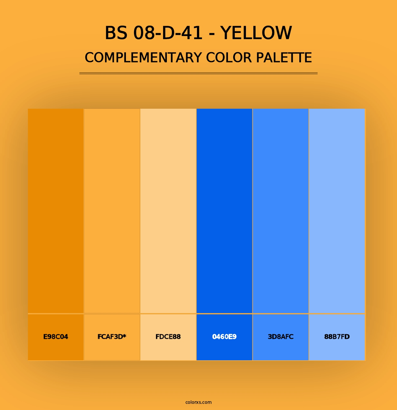 BS 08-D-41 - Yellow - Complementary Color Palette