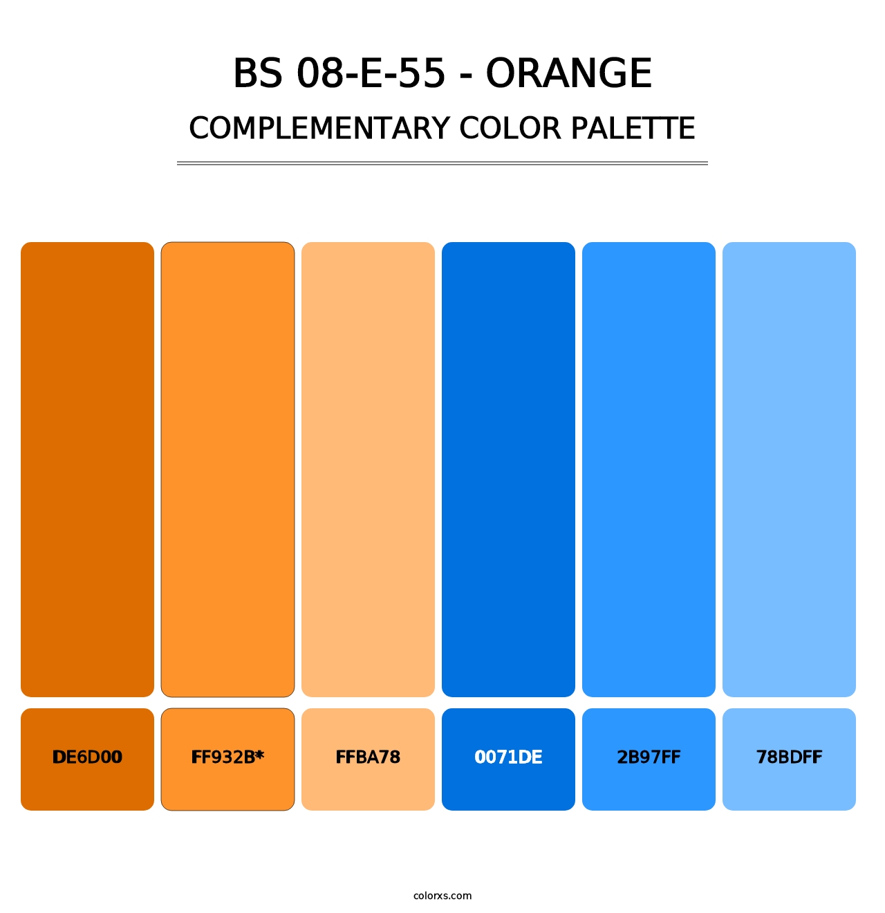 BS 08-E-55 - Orange - Complementary Color Palette