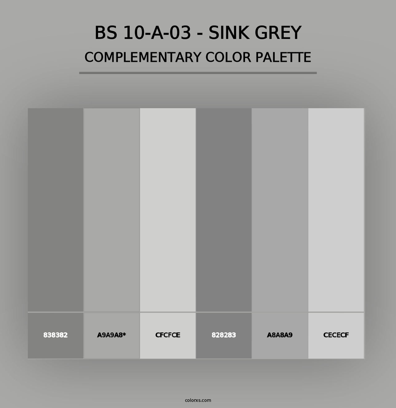 BS 10-A-03 - Sink Grey - Complementary Color Palette