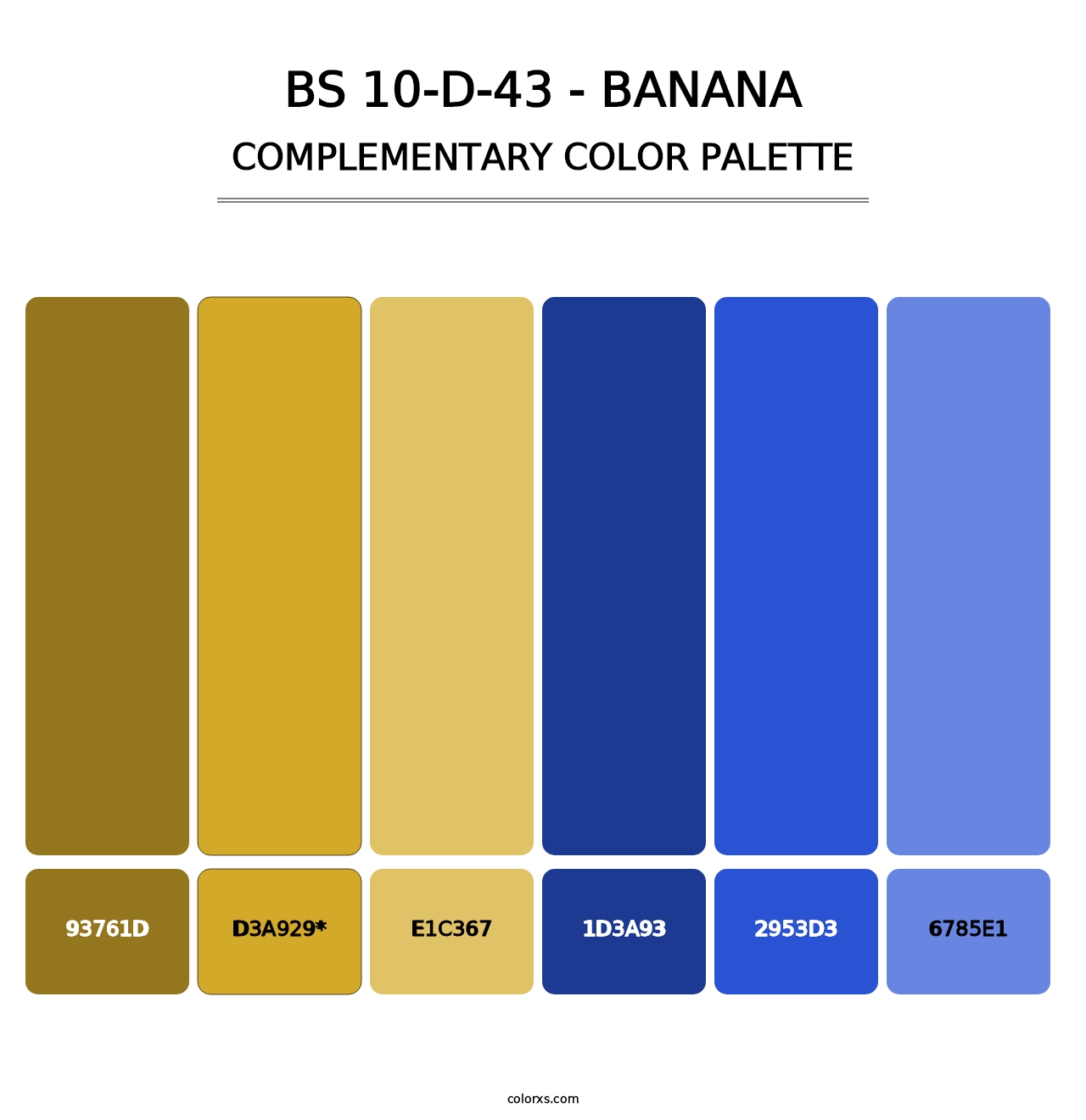 BS 10-D-43 - Banana - Complementary Color Palette