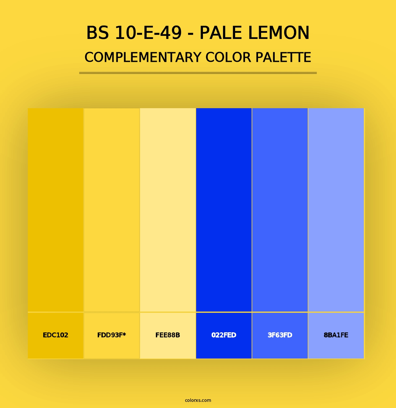 BS 10-E-49 - Pale Lemon - Complementary Color Palette