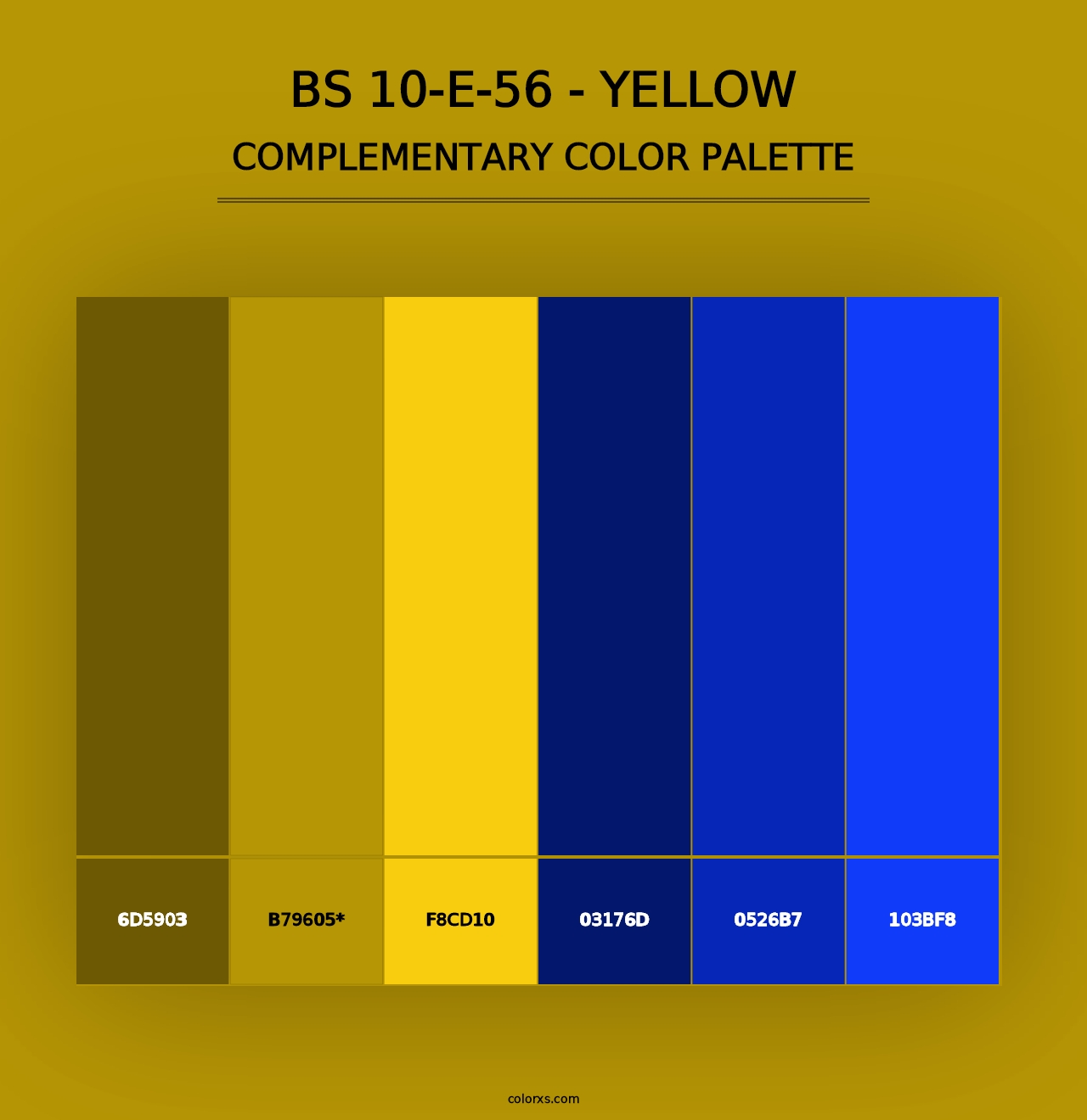 BS 10-E-56 - Yellow - Complementary Color Palette