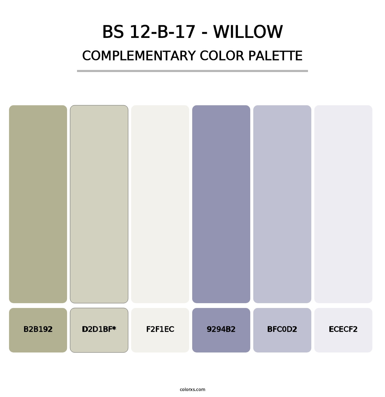 BS 12-B-17 - Willow - Complementary Color Palette