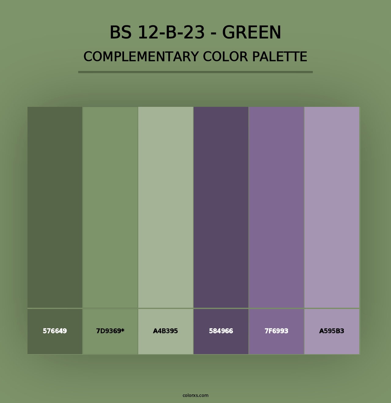 BS 12-B-23 - Green - Complementary Color Palette