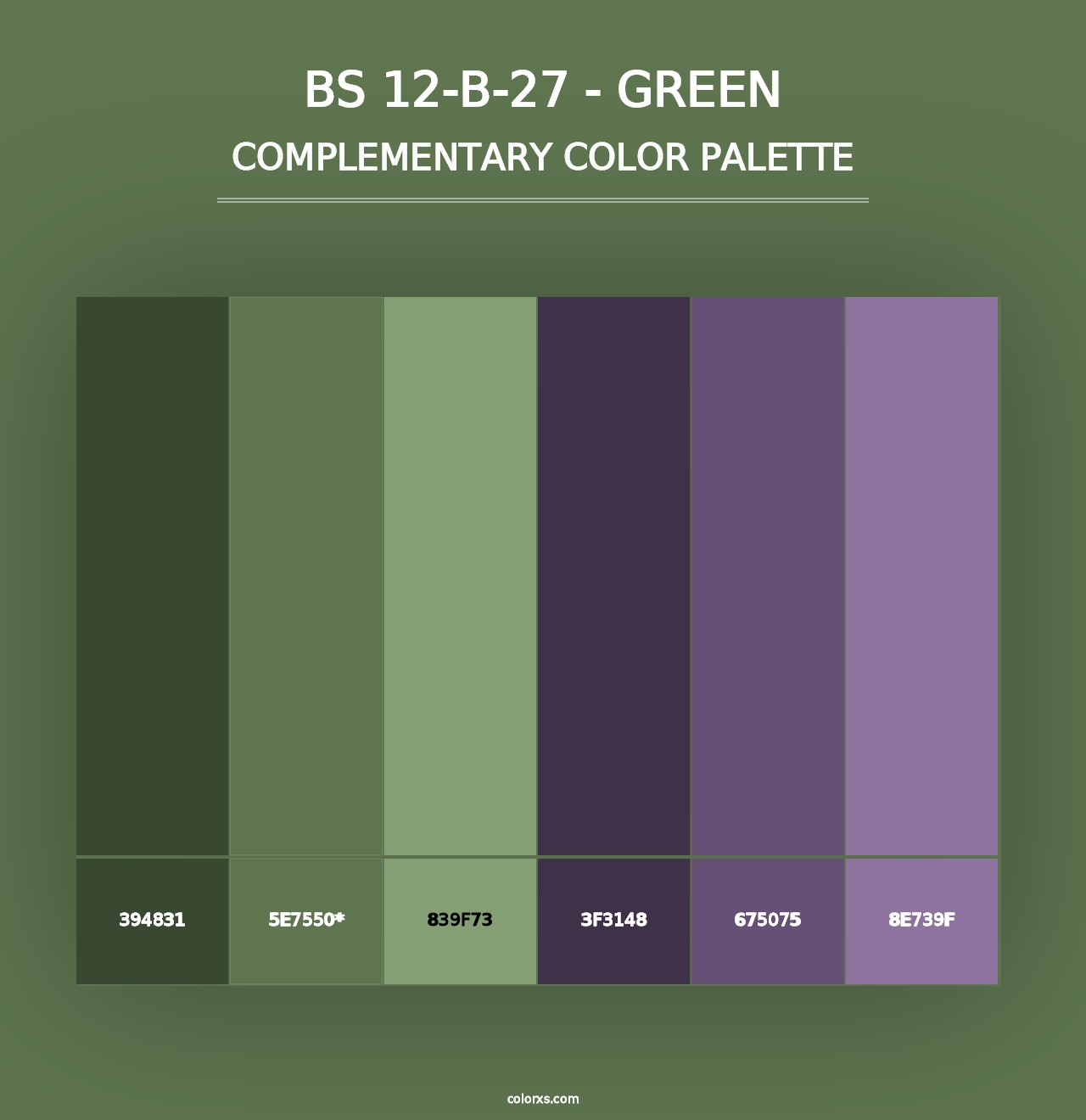 BS 12-B-27 - Green - Complementary Color Palette