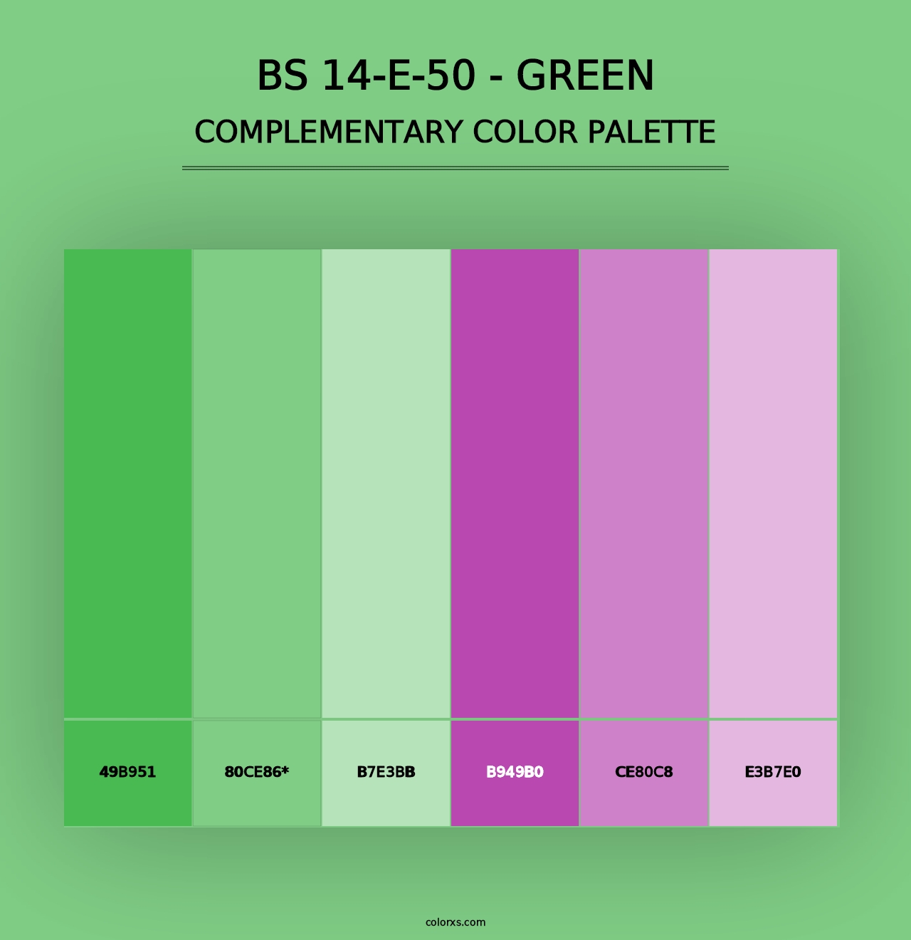 BS 14-E-50 - Green - Complementary Color Palette