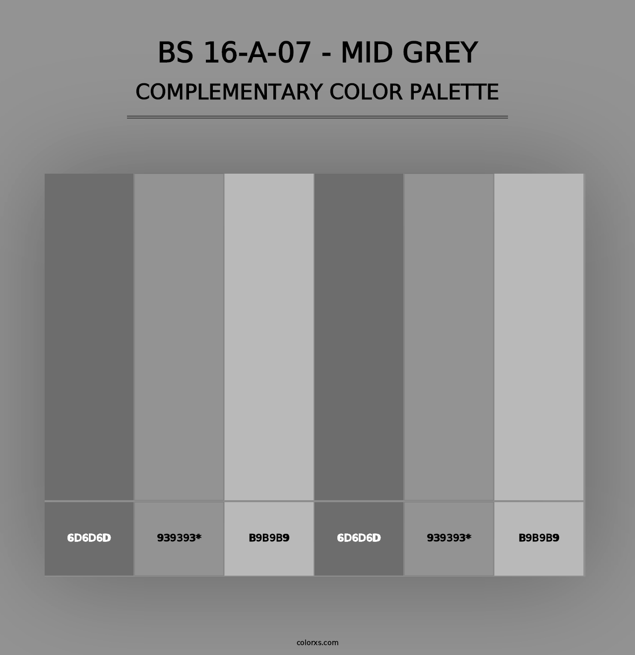 BS 16-A-07 - Mid Grey - Complementary Color Palette