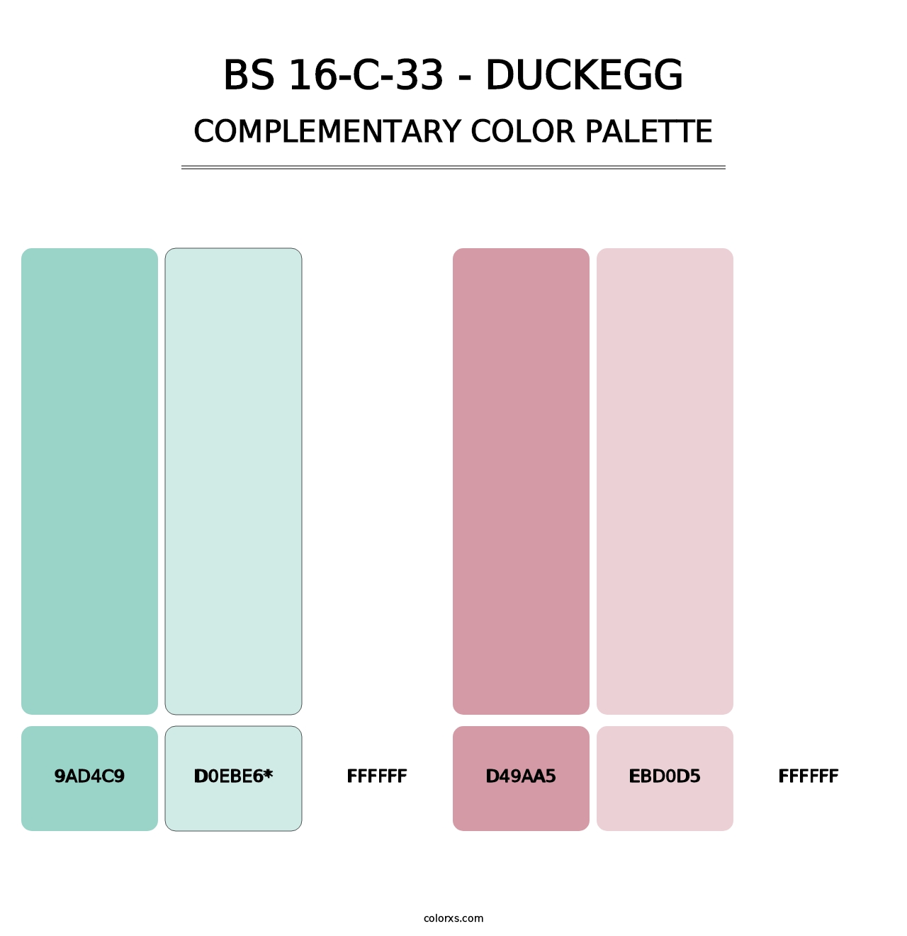 BS 16-C-33 - Duckegg - Complementary Color Palette