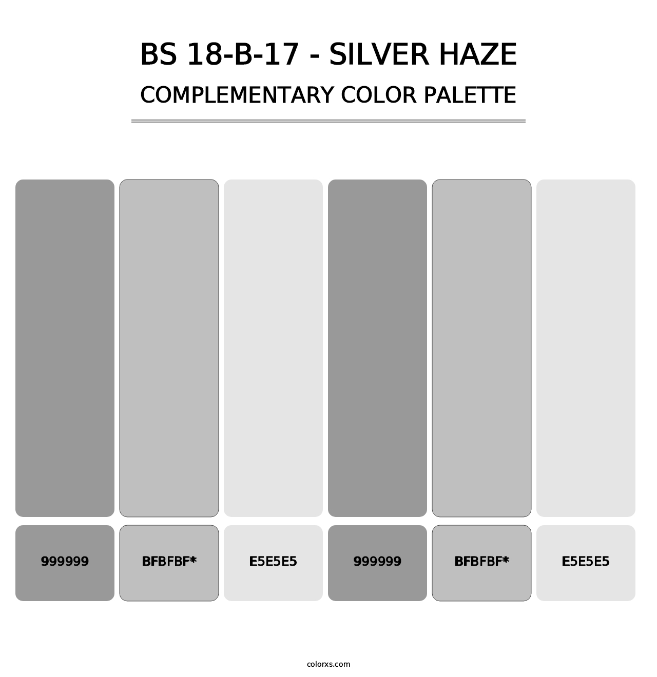 BS 18-B-17 - Silver Haze - Complementary Color Palette