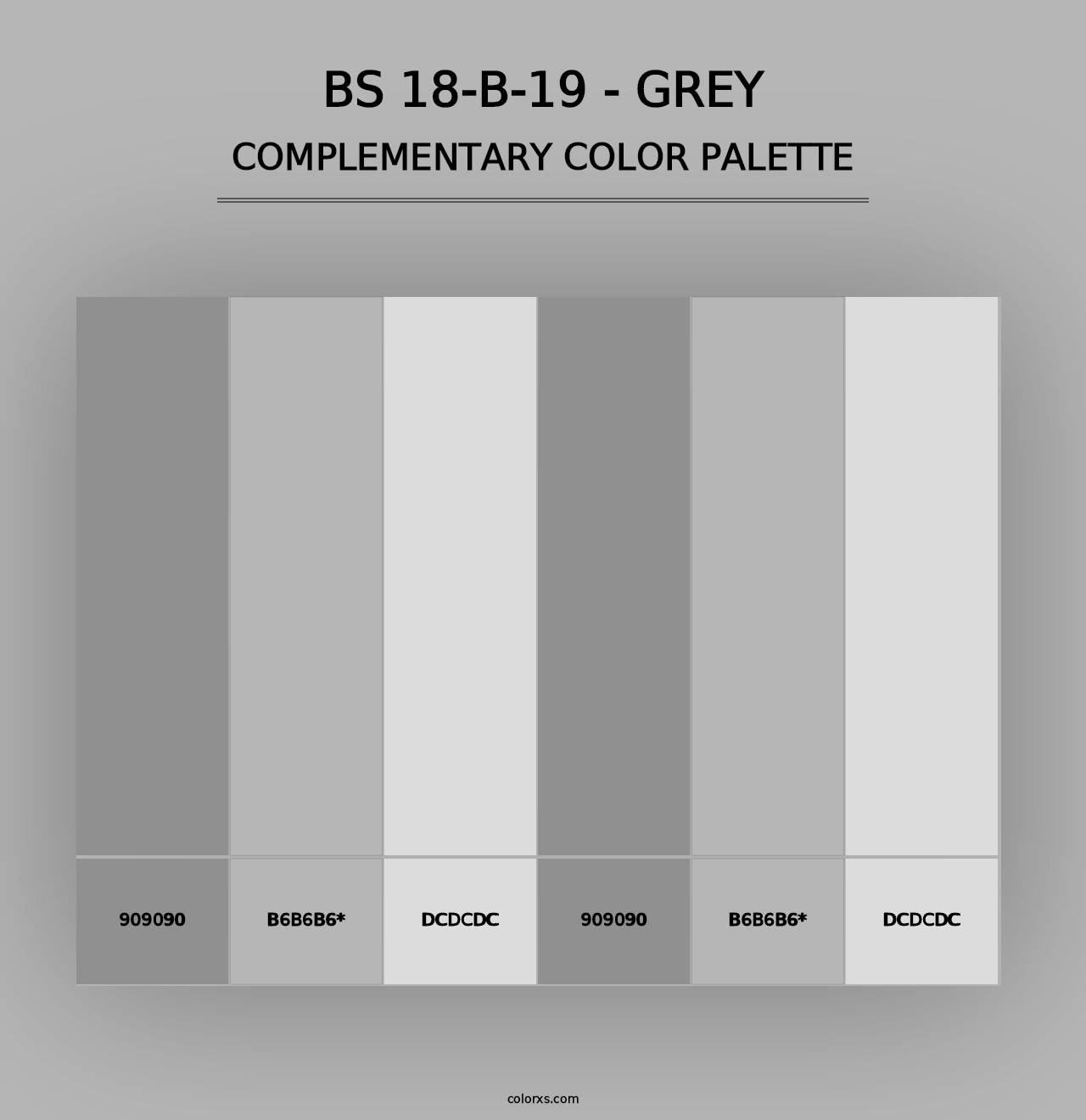 BS 18-B-19 - Grey - Complementary Color Palette