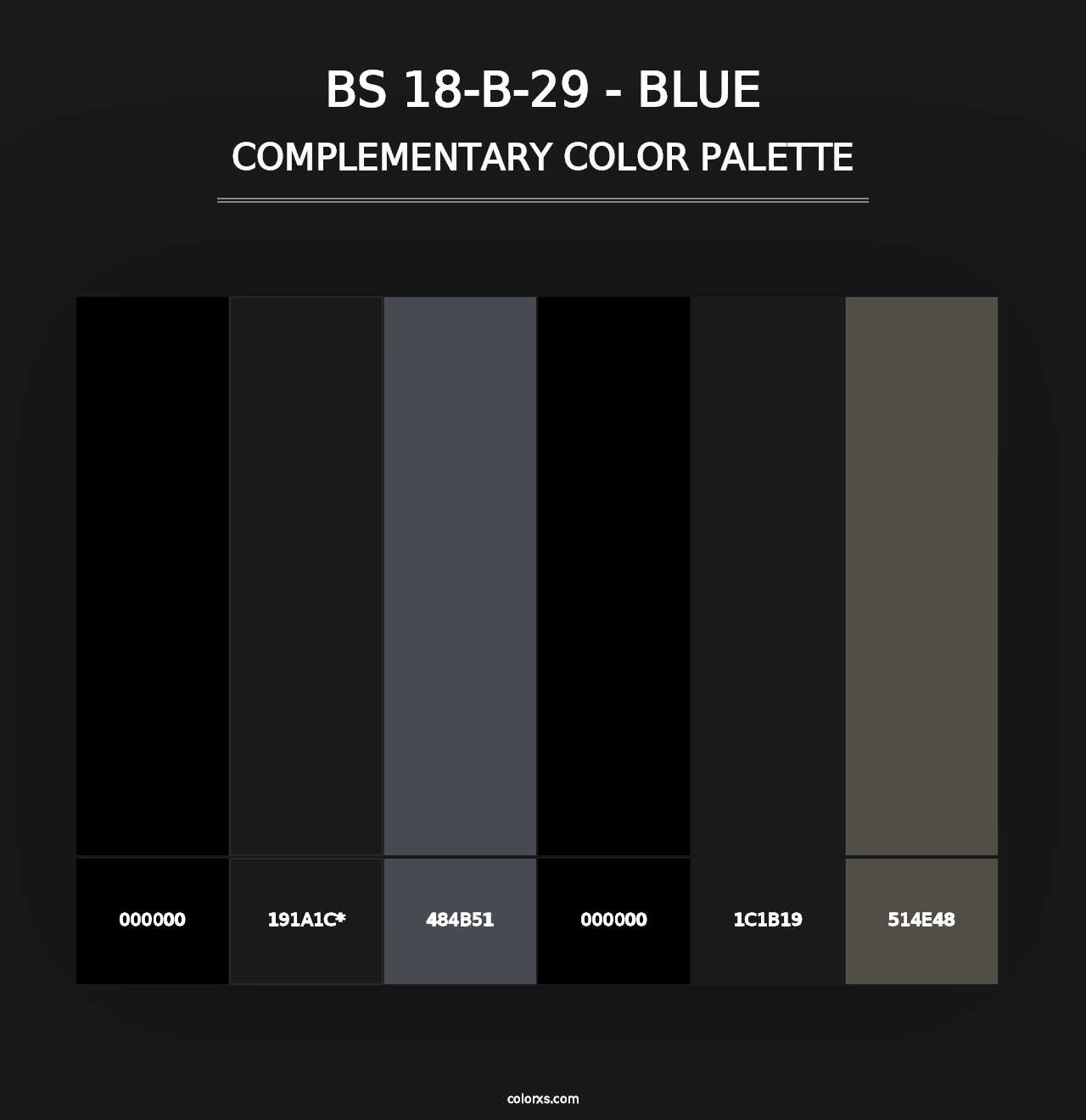 BS 18-B-29 - Blue - Complementary Color Palette