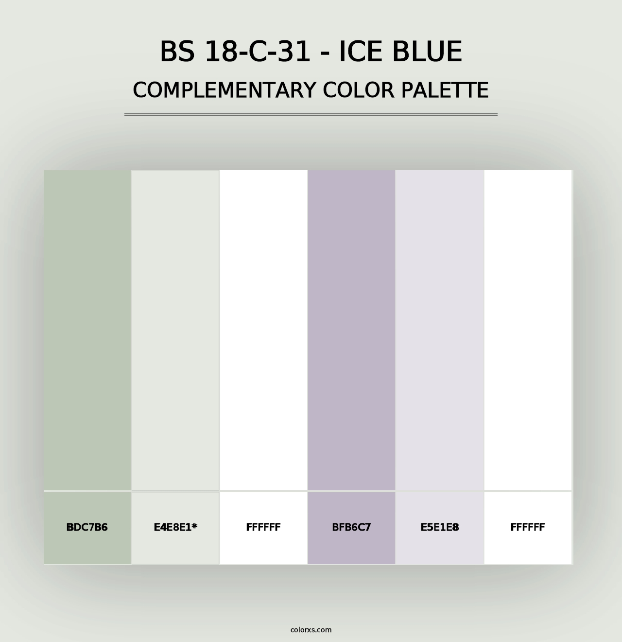 BS 18-C-31 - Ice Blue - Complementary Color Palette