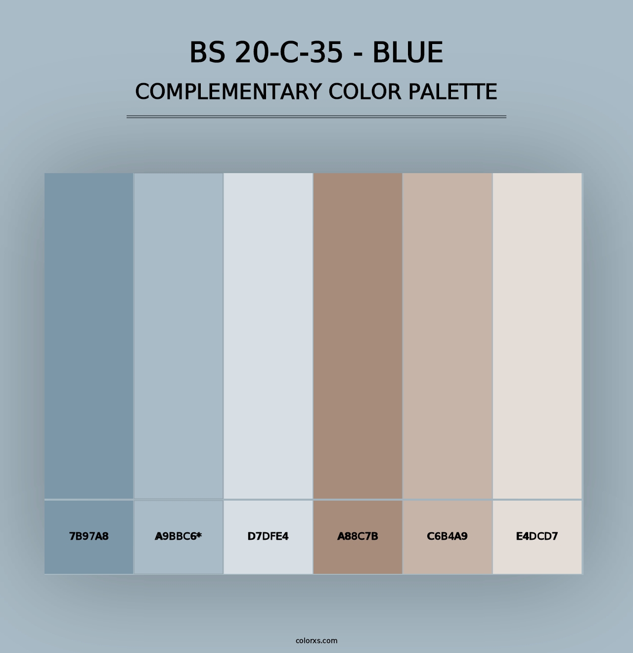 BS 20-C-35 - Blue - Complementary Color Palette