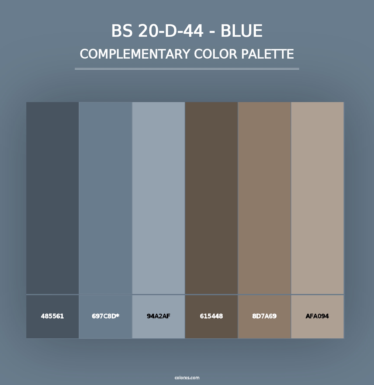 BS 20-D-44 - Blue - Complementary Color Palette