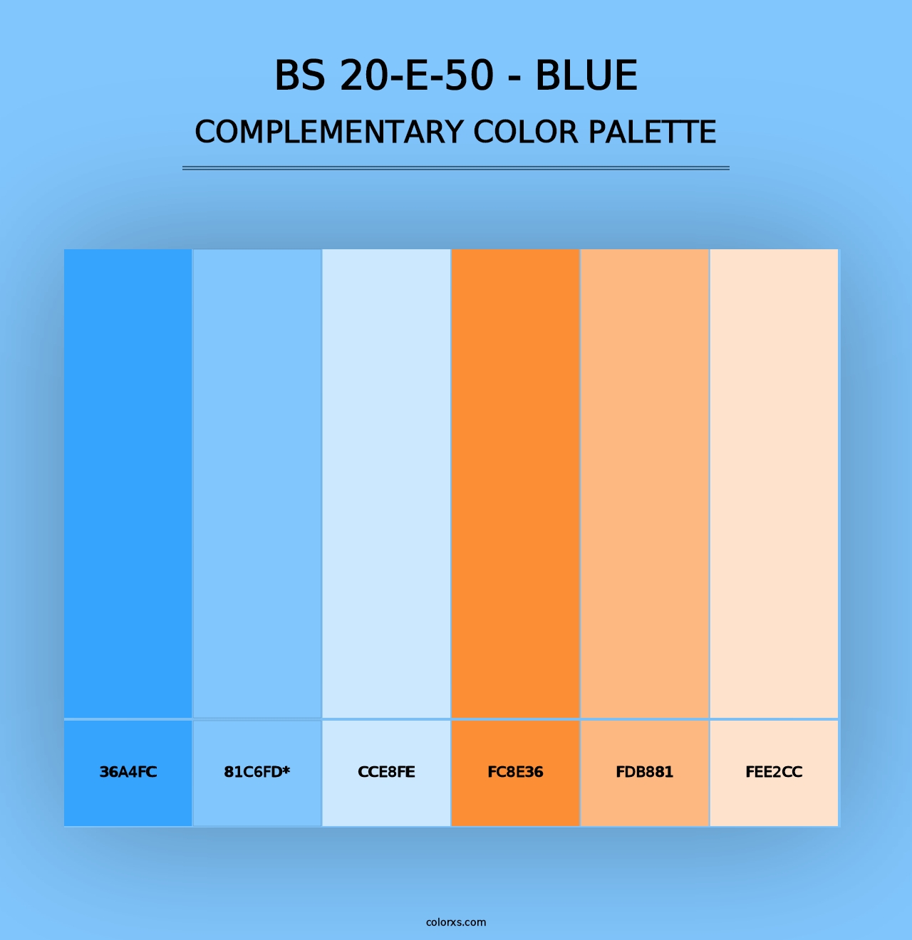 BS 20-E-50 - Blue - Complementary Color Palette