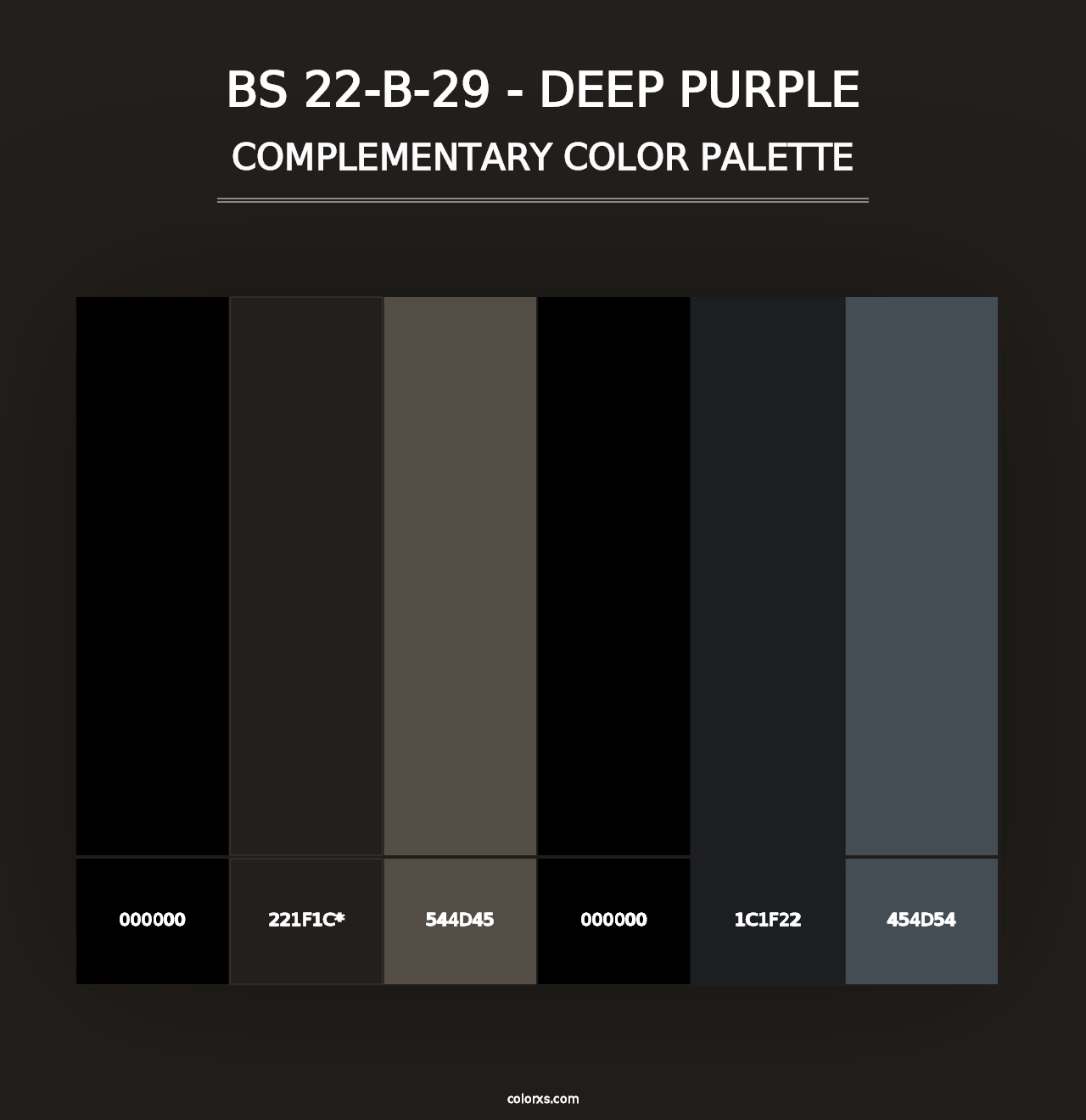 BS 22-B-29 - Deep Purple - Complementary Color Palette