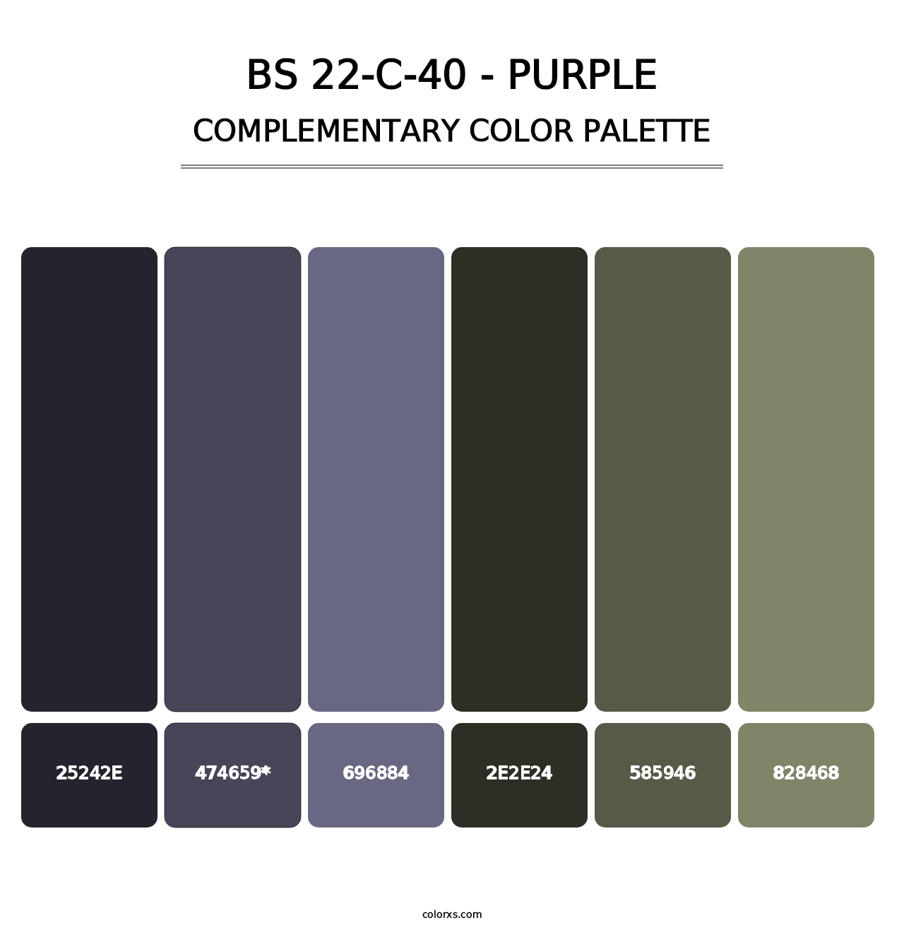 BS 22-C-40 - Purple - Complementary Color Palette