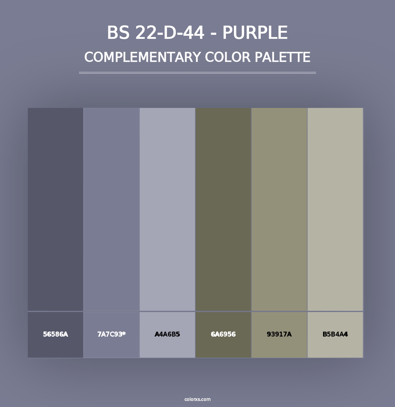 BS 22-D-44 - Purple - Complementary Color Palette