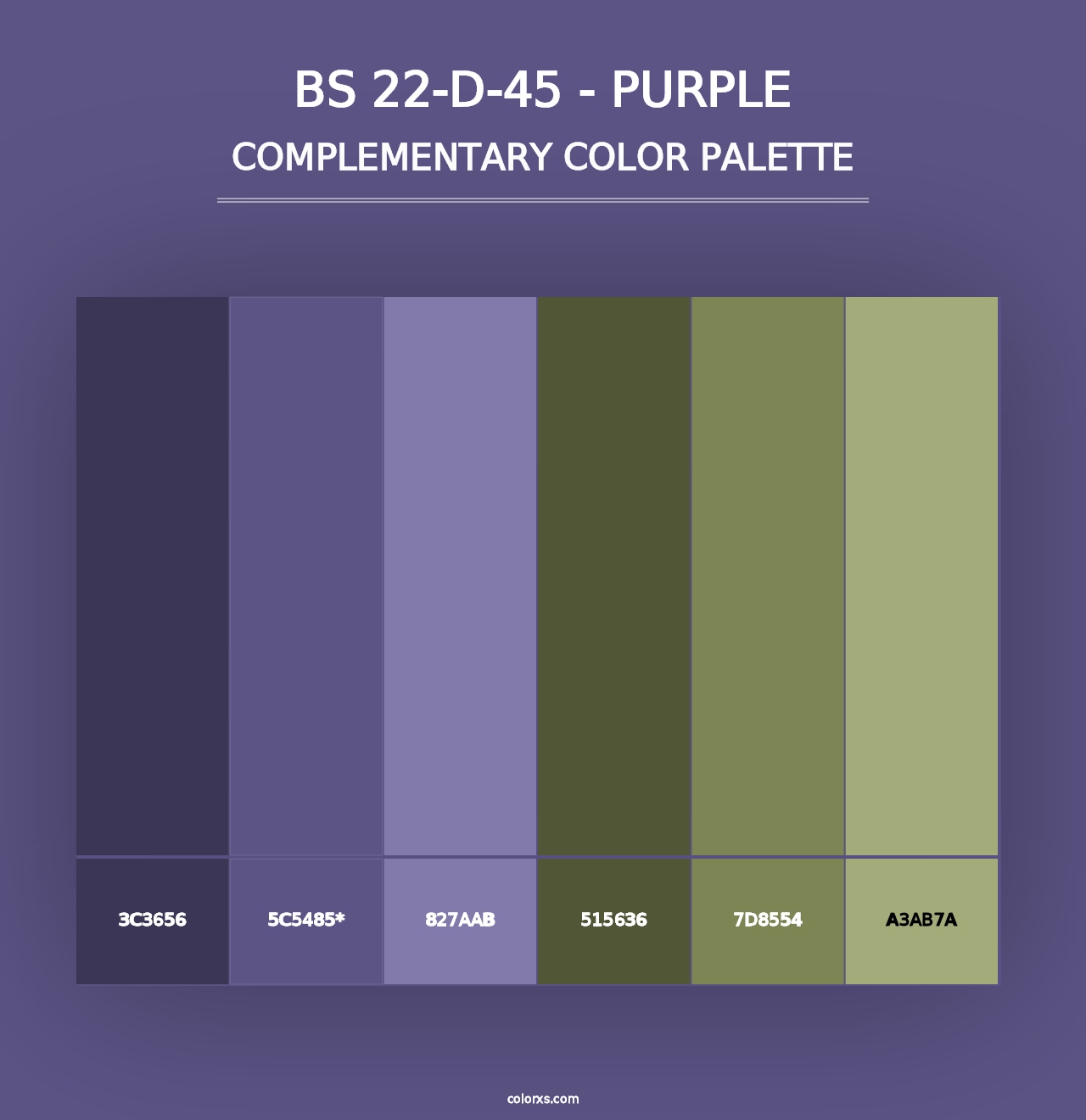 BS 22-D-45 - Purple - Complementary Color Palette