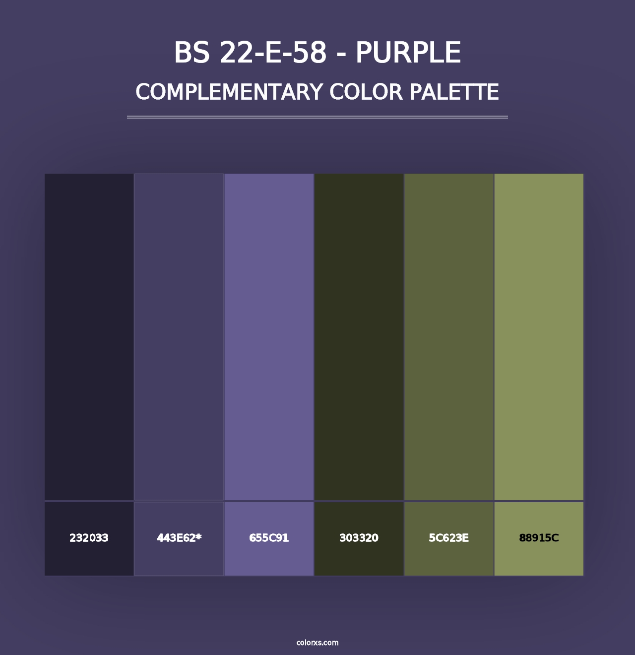 BS 22-E-58 - Purple - Complementary Color Palette