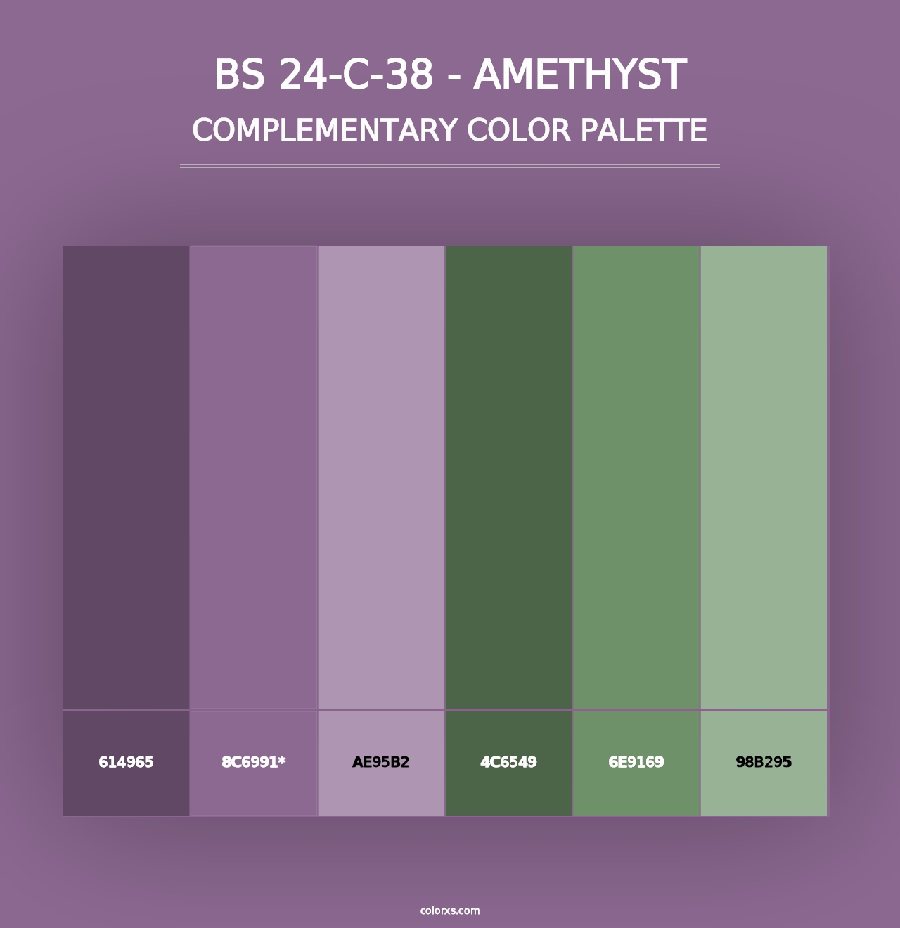 BS 24-C-38 - Amethyst - Complementary Color Palette