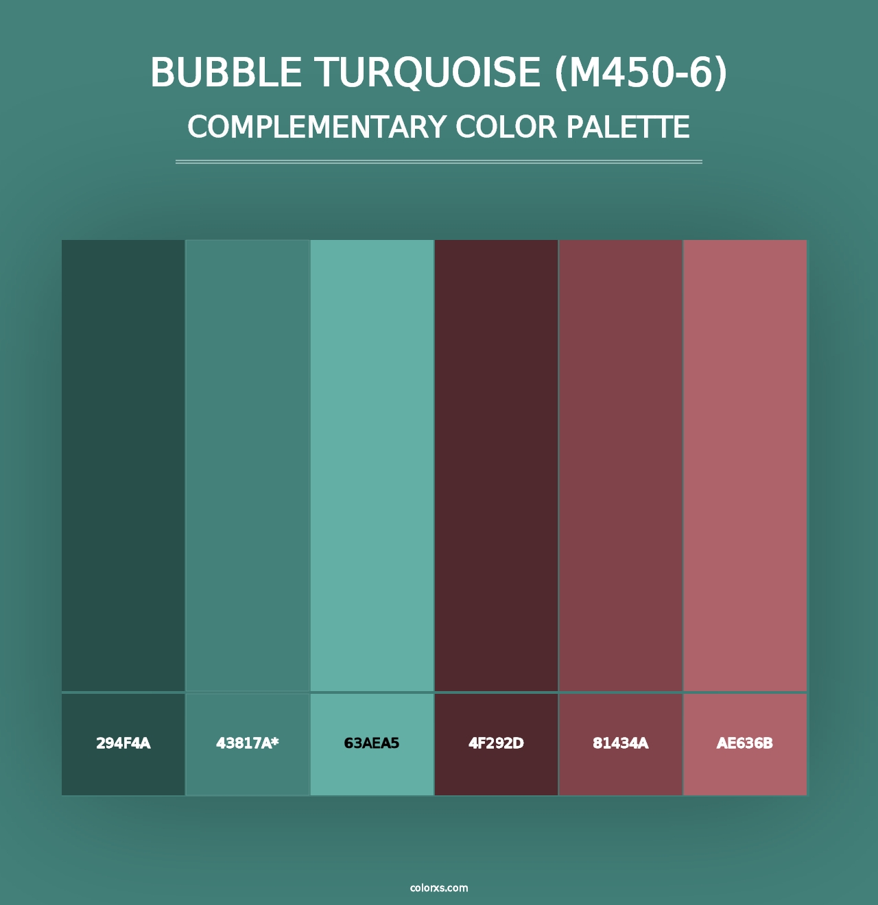 Bubble Turquoise (M450-6) - Complementary Color Palette