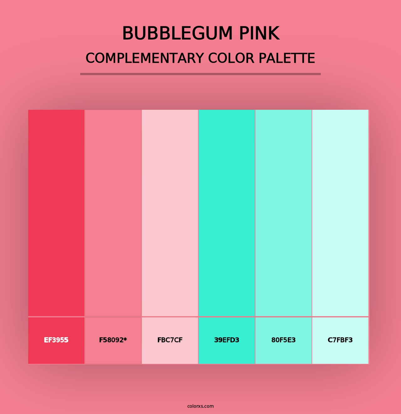 Bubblegum Pink - Complementary Color Palette