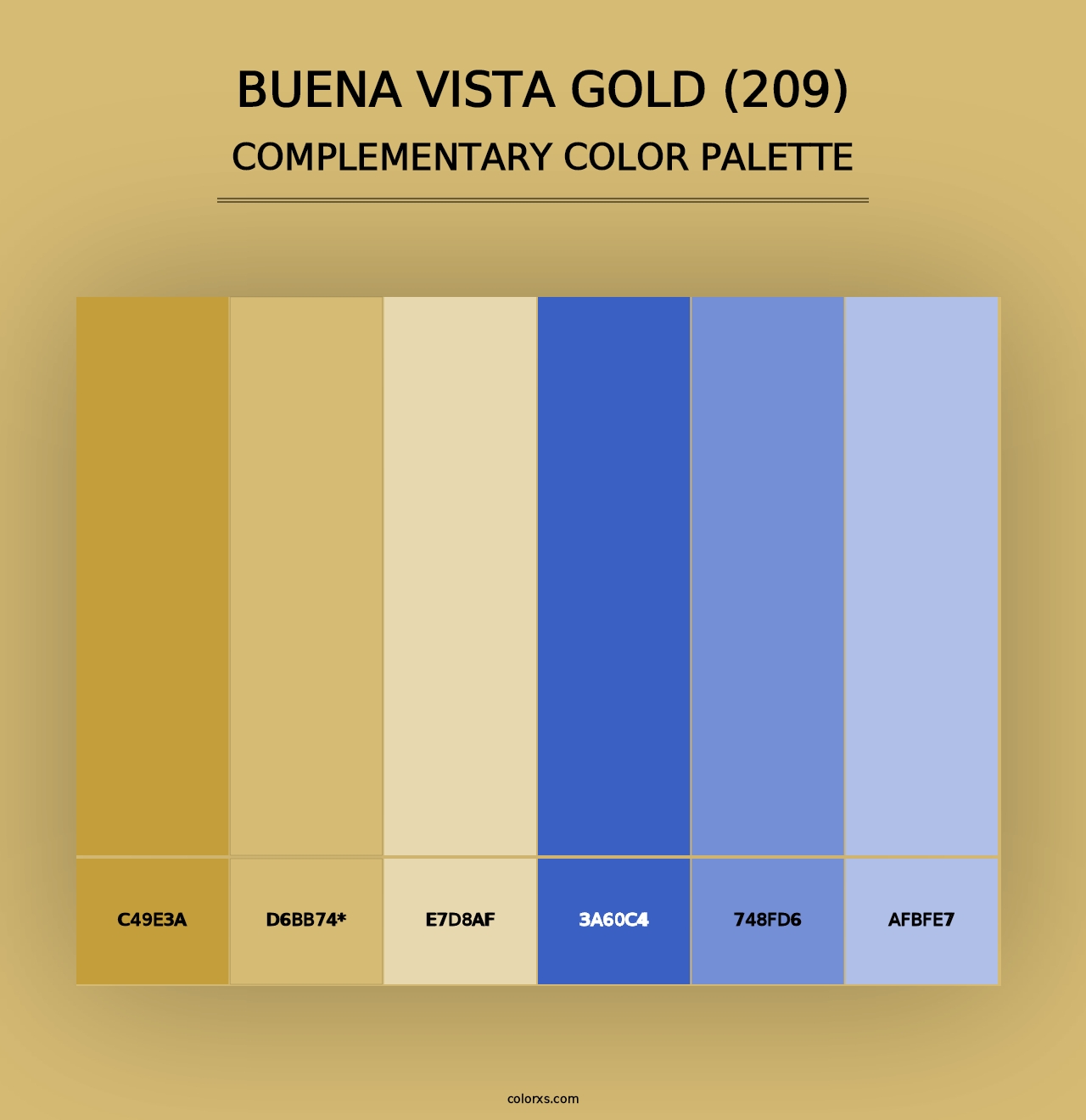 Buena Vista Gold (209) - Complementary Color Palette