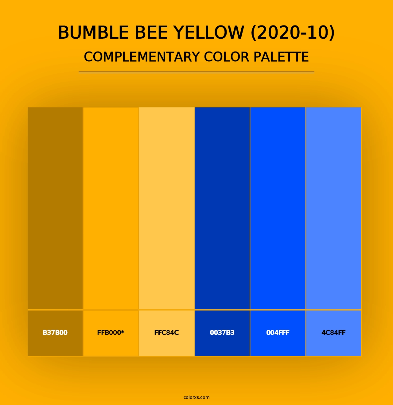 Bumble Bee Yellow (2020-10) - Complementary Color Palette