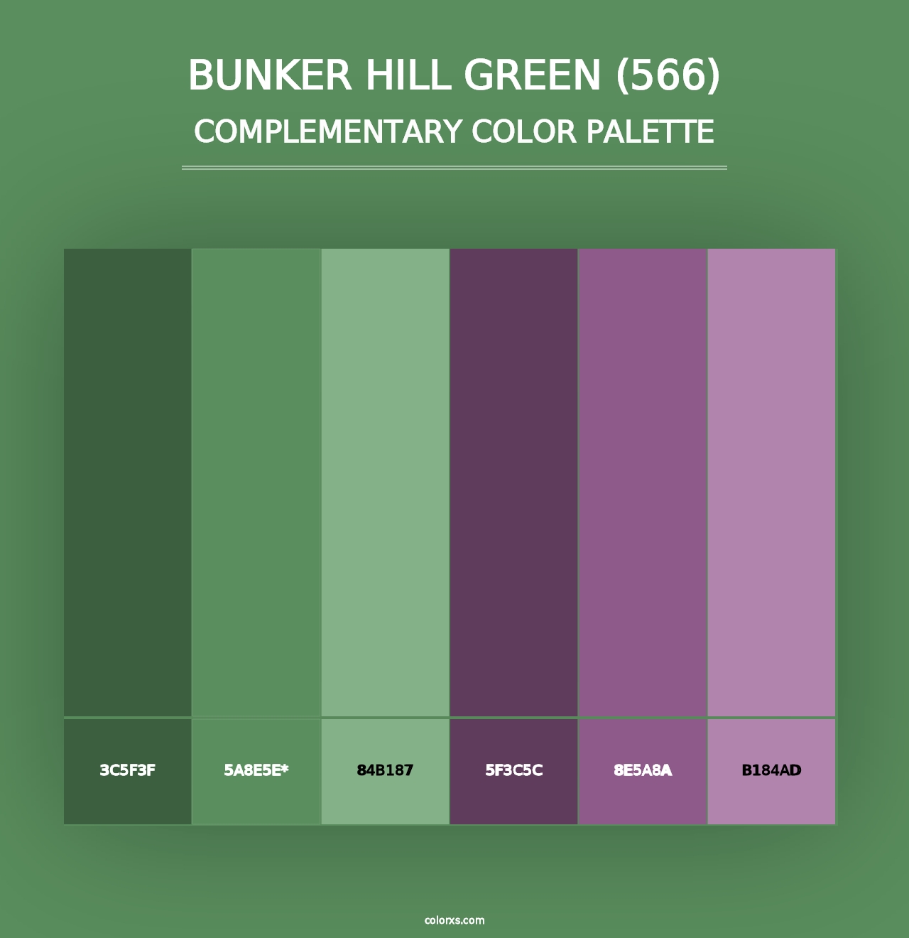 Bunker Hill Green (566) - Complementary Color Palette