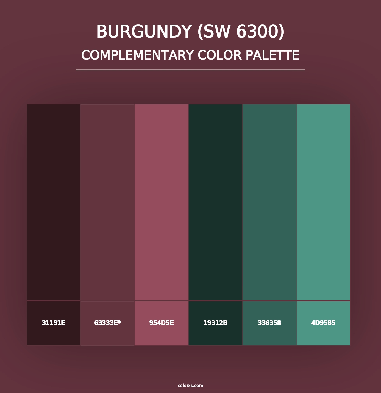 Burgundy (SW 6300) - Complementary Color Palette