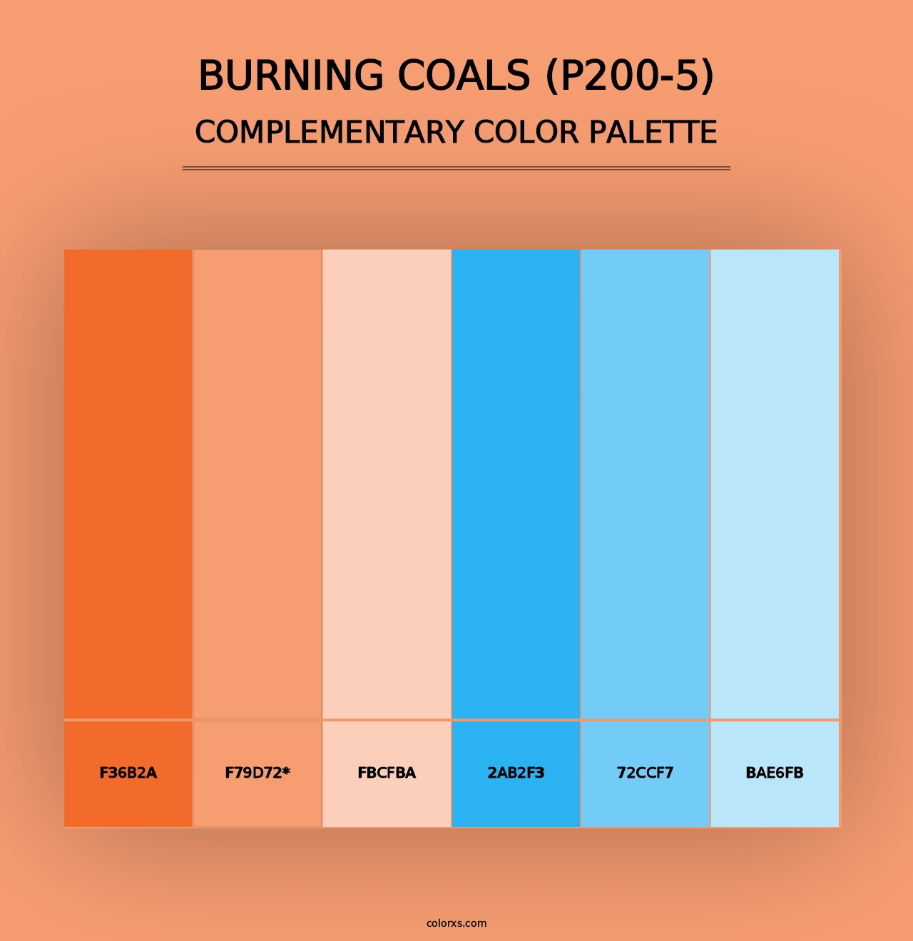 Burning Coals (P200-5) - Complementary Color Palette