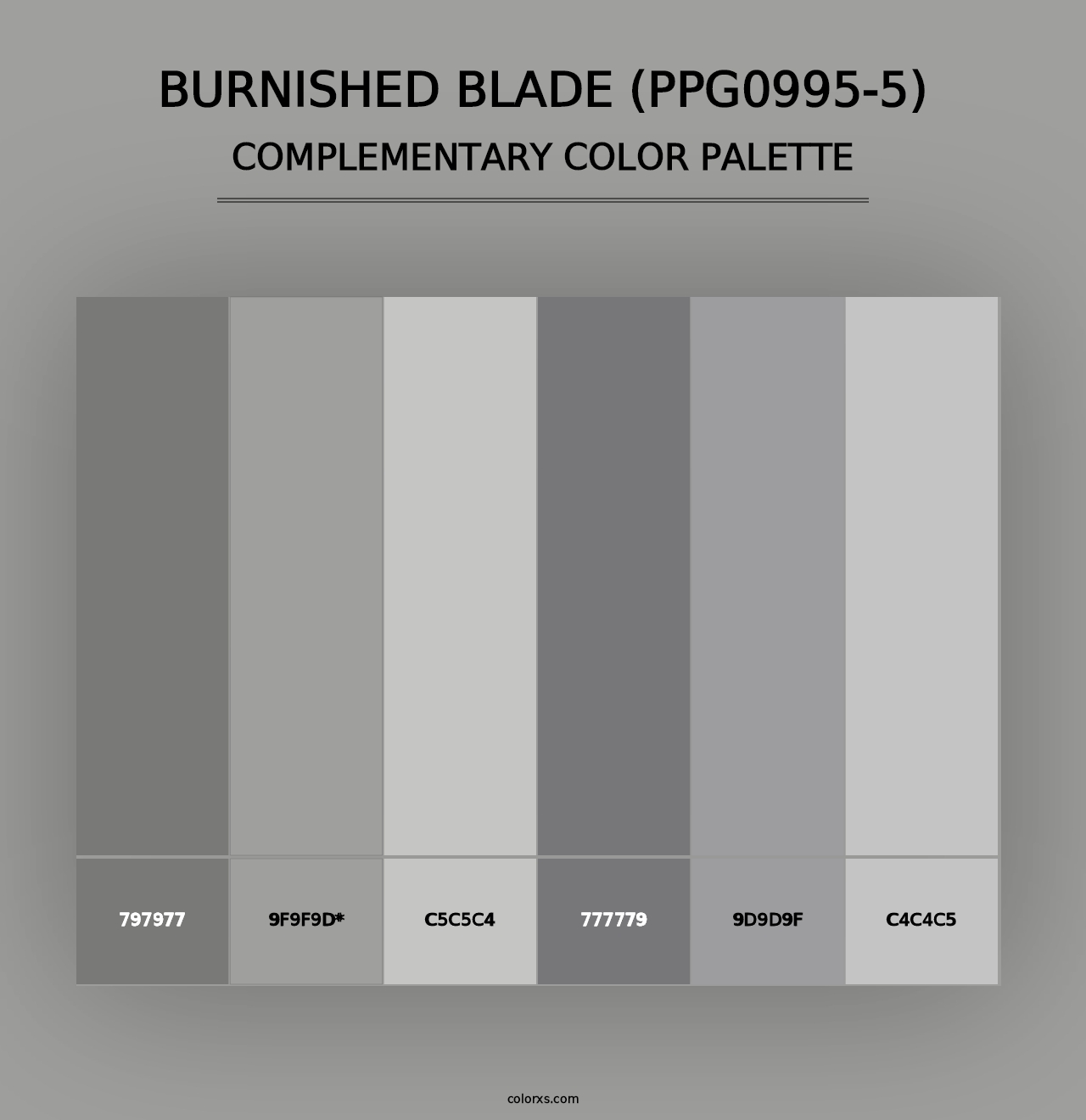 Burnished Blade (PPG0995-5) - Complementary Color Palette