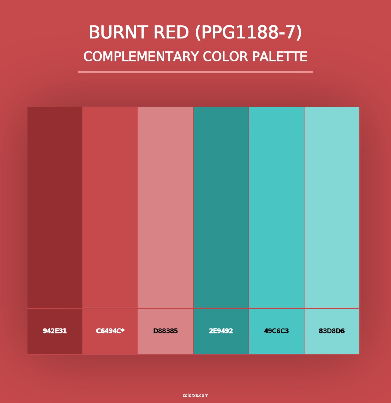 Burnt Red (PPG1188-7) - Complementary Color Palette