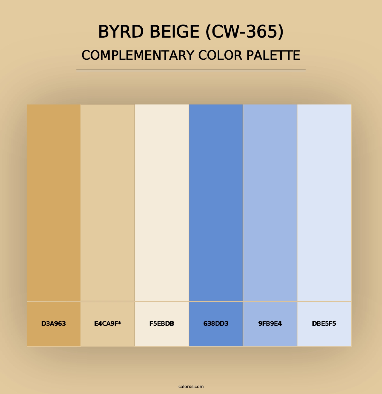 Byrd Beige (CW-365) - Complementary Color Palette