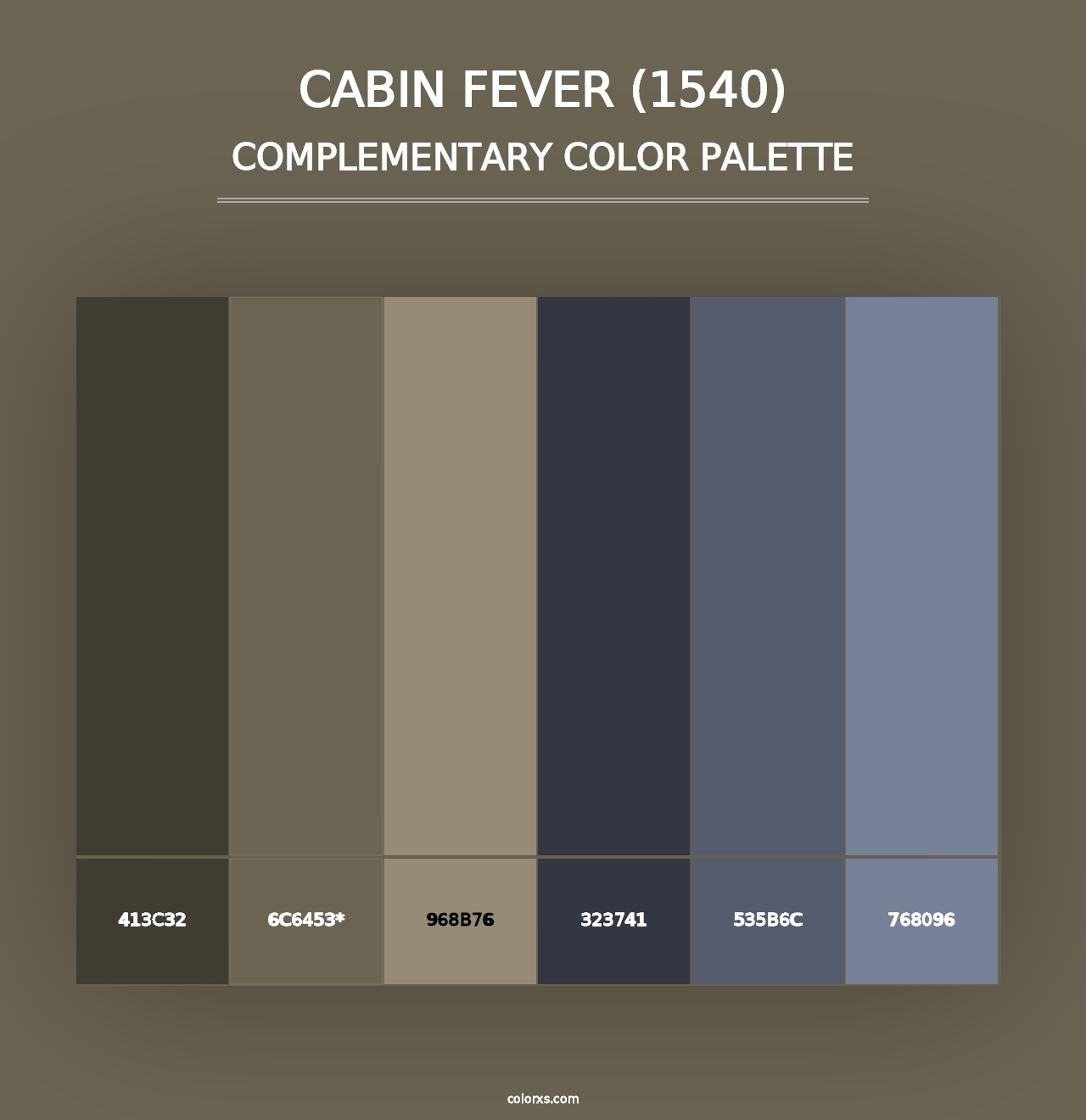 Cabin Fever (1540) - Complementary Color Palette