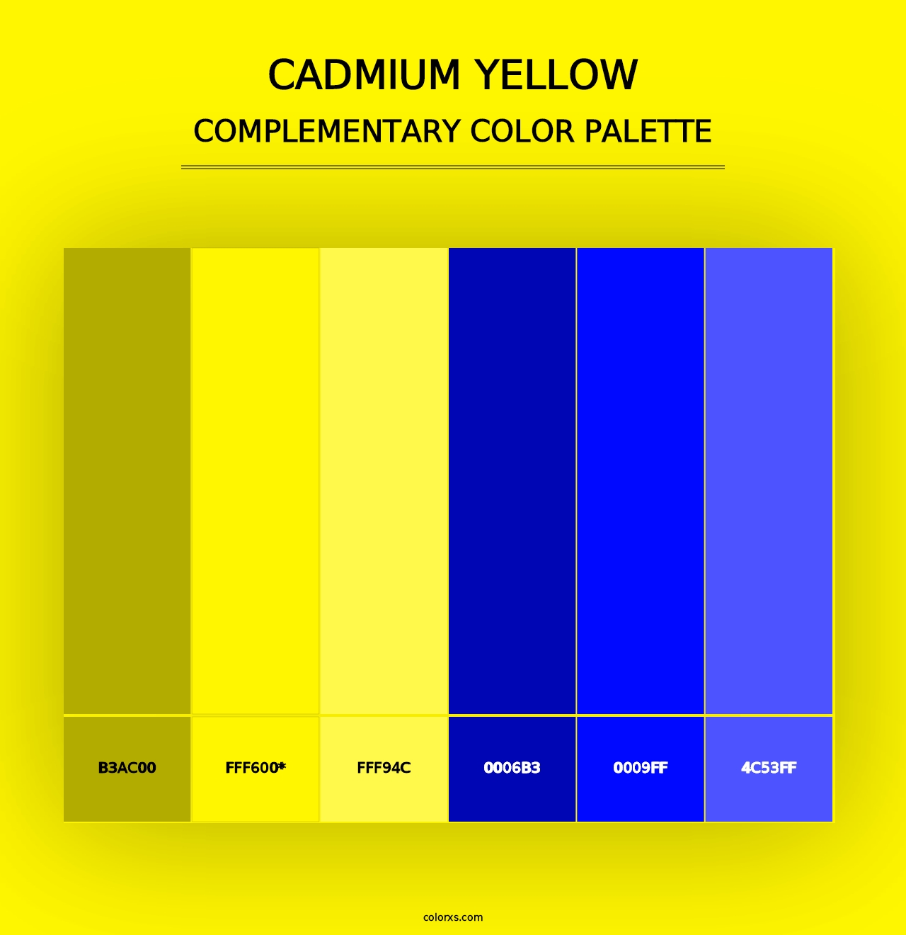 Cadmium Yellow - Complementary Color Palette