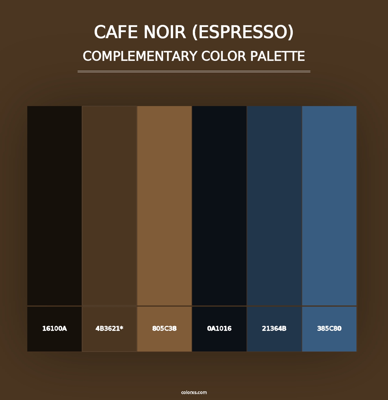 Cafe Noir (Espresso) - Complementary Color Palette